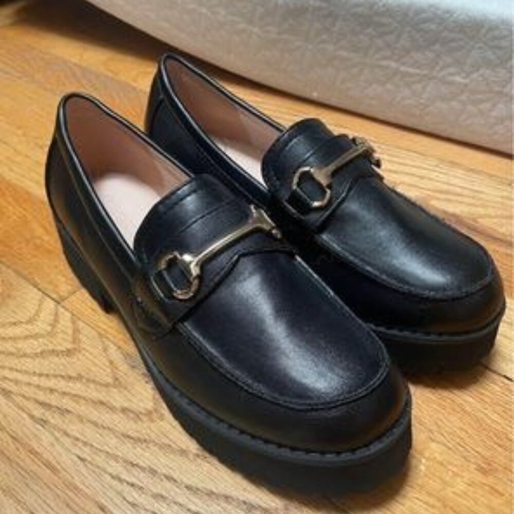 black loafers